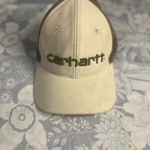 Carhartt Trucker Hat Snapback Tan Mesh Back Workwear Logo Cap Unisex One Size